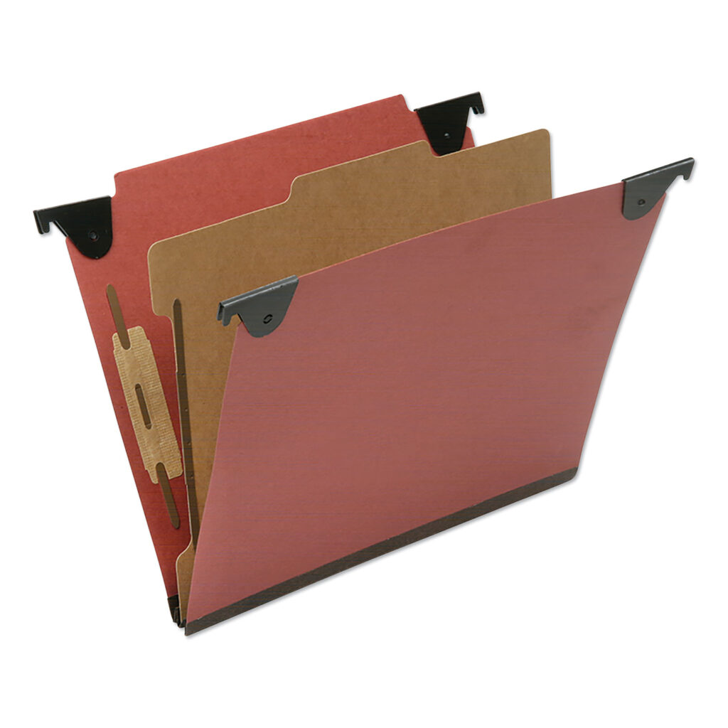 SKILCRAFT Classification Folder, 1 Divider, Letter Size, Red, 10/Box