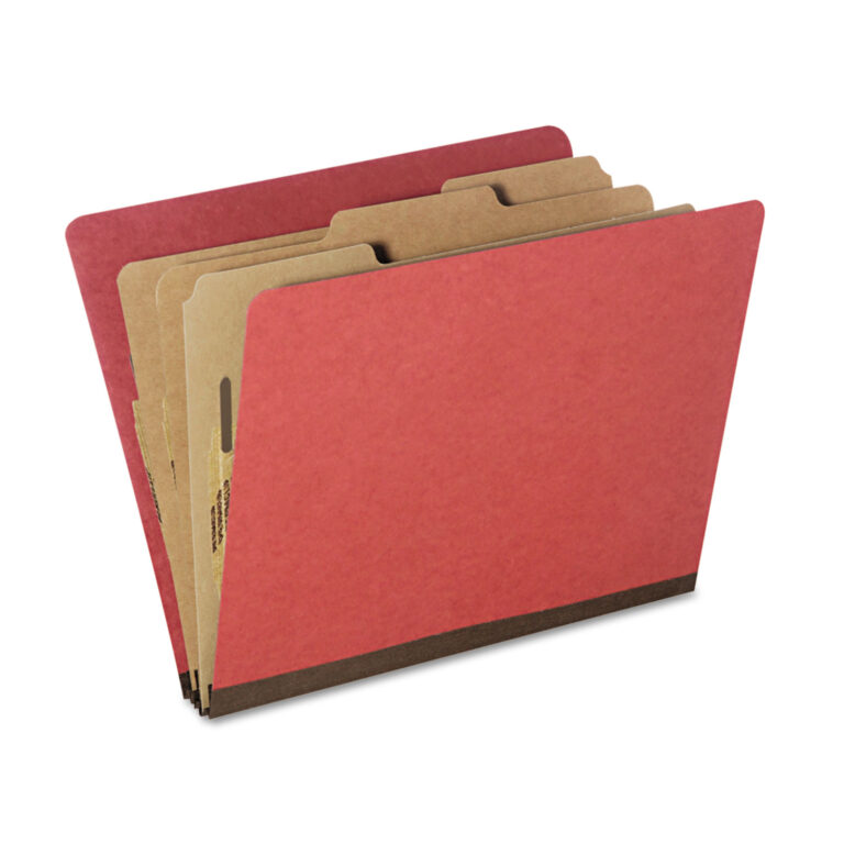 SKILCRAFT Classification Folder, 3 Dividers, Letter Size, Earth Red, 10
